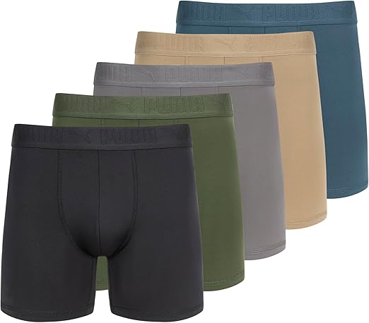 Men GarmentsPUMA mens 5 Pack Performance Boxer Briefs